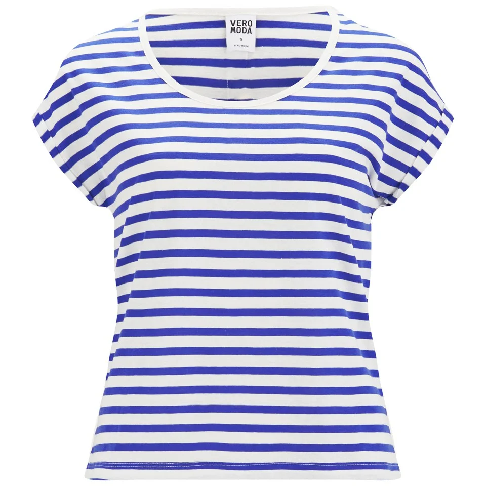 Vero Moda Women's Beaty Striped Top - Olympian Blue - XS/UK 8 - Multi Image 1