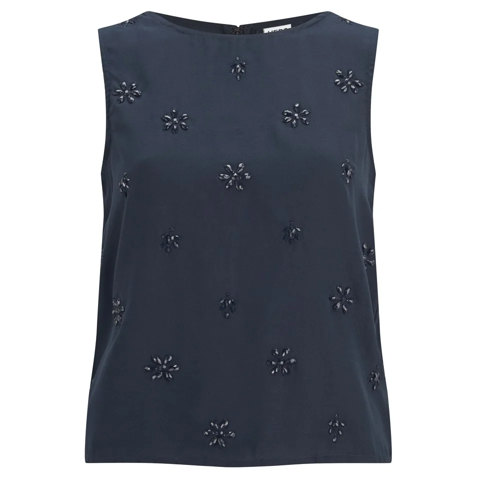 Vero Moda Women's Pleasure Dimond Detail Cami Top - Black Iris - XS/UK 8 - Navy Image 1