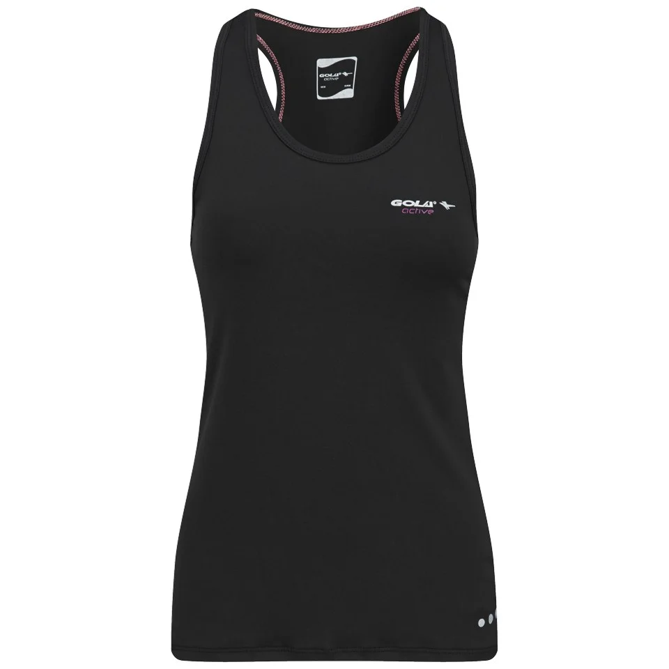 Gola Women's Jenneke Scoop Neck Racer Back Training Vest - Black/Coral - UK 8 - Black Image 1