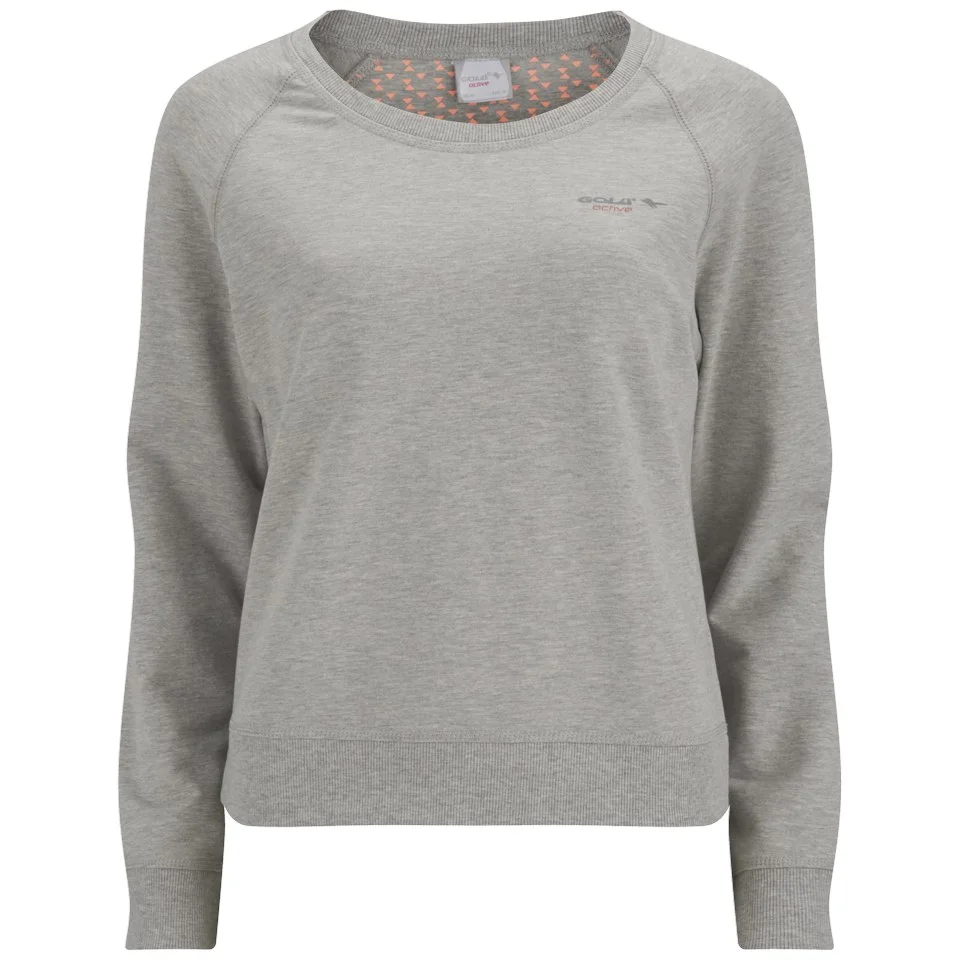 Gola Women's Reece Wide Neck Sweat Top - Grey Marl/Coral - UK 8 - Grey Image 1