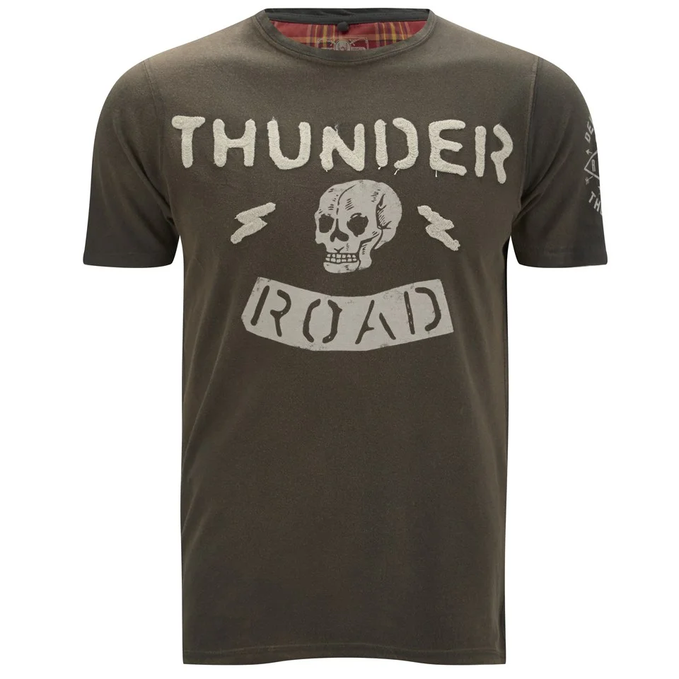 Ringspun Men's Thunder Printed T-Shirt - Faded Black - S - Black Image 1