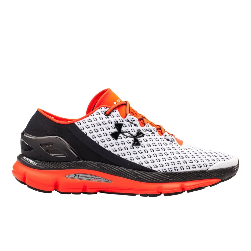 Under Armour Men's Speedform Gemini Running Shoes - White/Bolt Orange/Black - UK 6 - White/Orange/Black Image 1