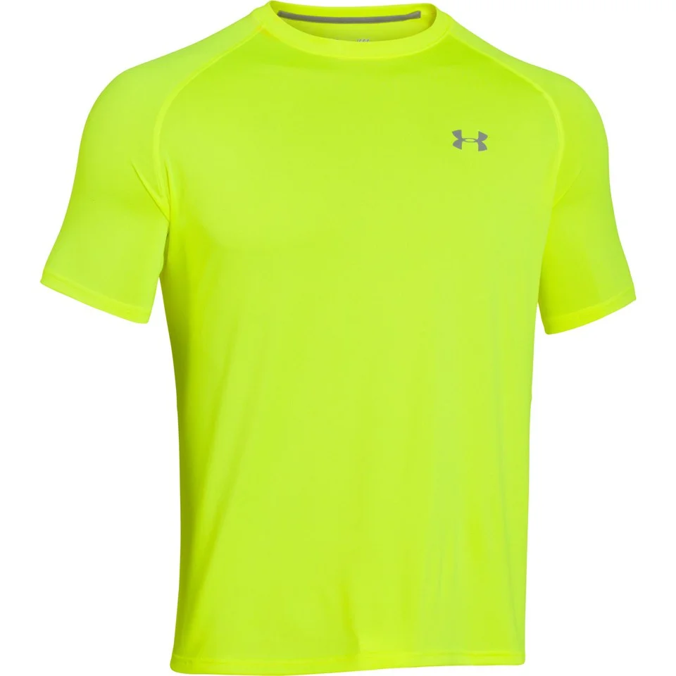 Under Armour Men's Tech T-Shirt - Hi Vis Yellow - S - Yellow Image 1