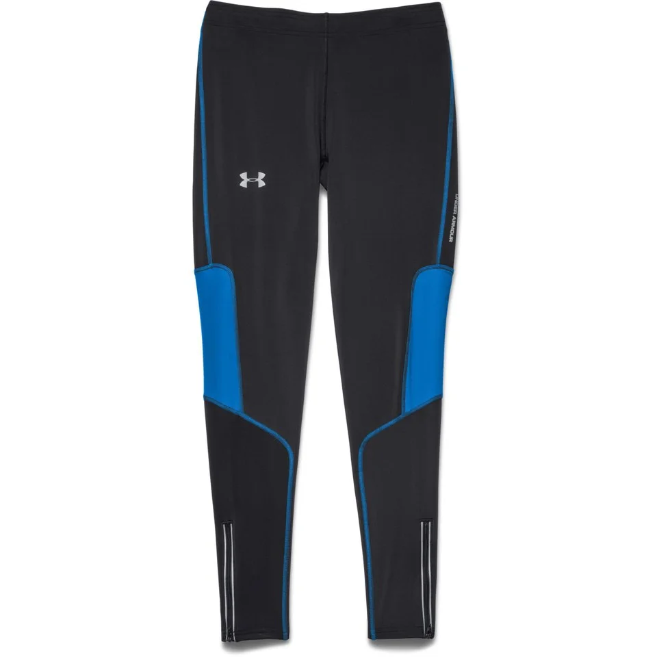 Under Armour Men's Compression Running Tights - Black/Blue Jet/Reflective - S - Black/Blue Image 1