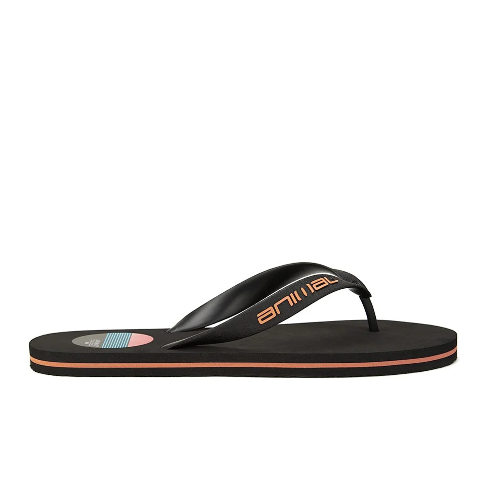 Animal Men's Costaz Flip Flops - Black - UK 7 - Black Image 1