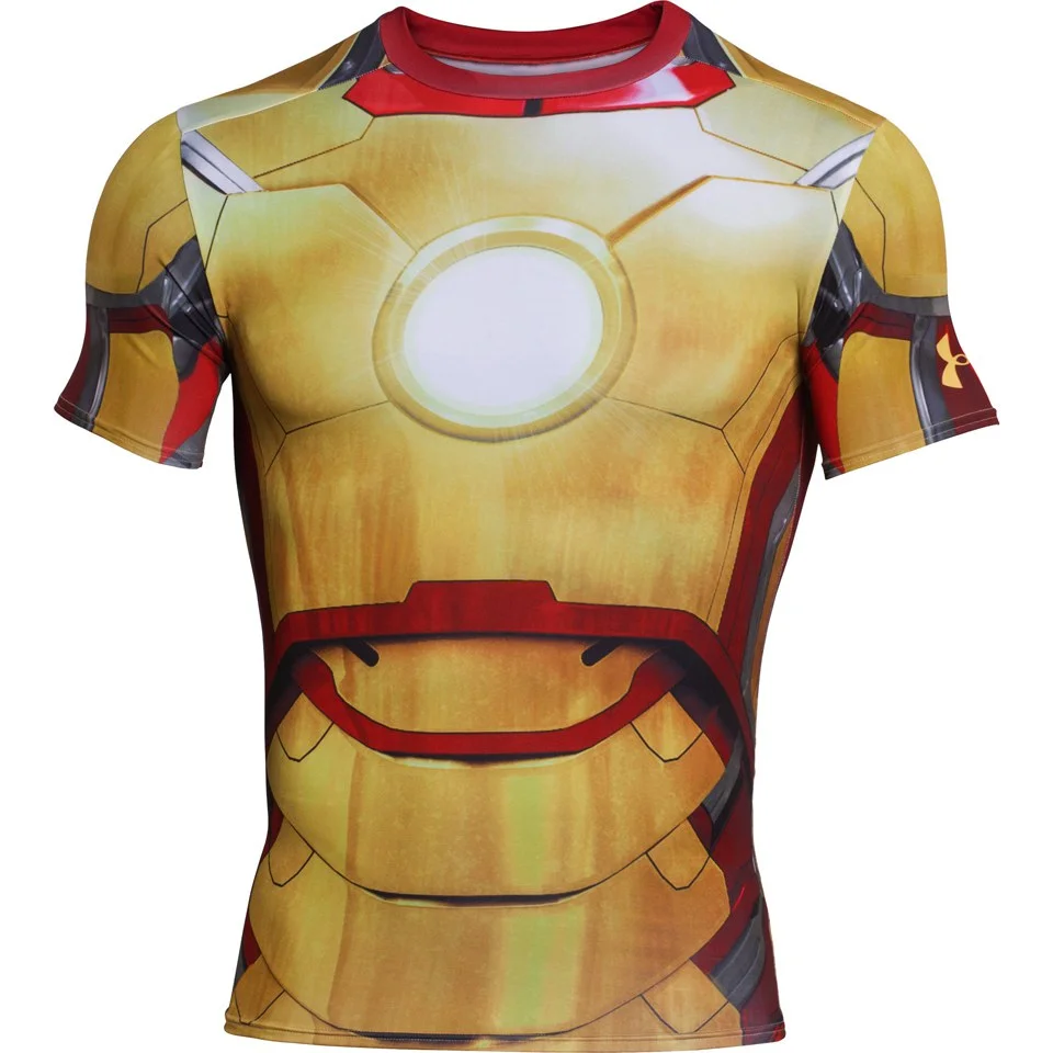 Under Armour Men's Iron Man 2 Compression Short Sleeved T-Shirt - Gold/Red/Silver - S - Gold/Red/Silver Image 1