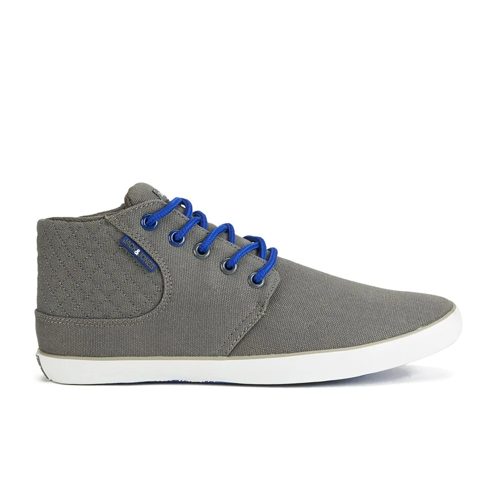 Jack & Jones Men's Vertu Canvas Mid Trainers - Pewter Grey - UK 6 - Grey Image 1