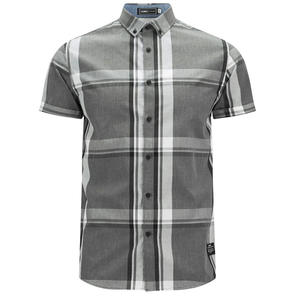 Jack & Jones Men's Short Sleeved Type Shirt - Grey Check - S - Grey Image 1