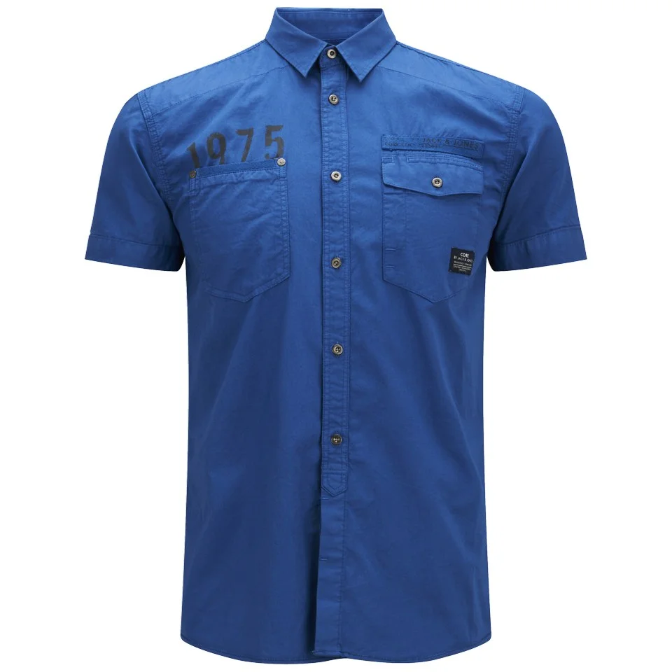 Jack & Jones Men's Short Sleeved Bade Shirt - Cobalt - S - Blue Image 1