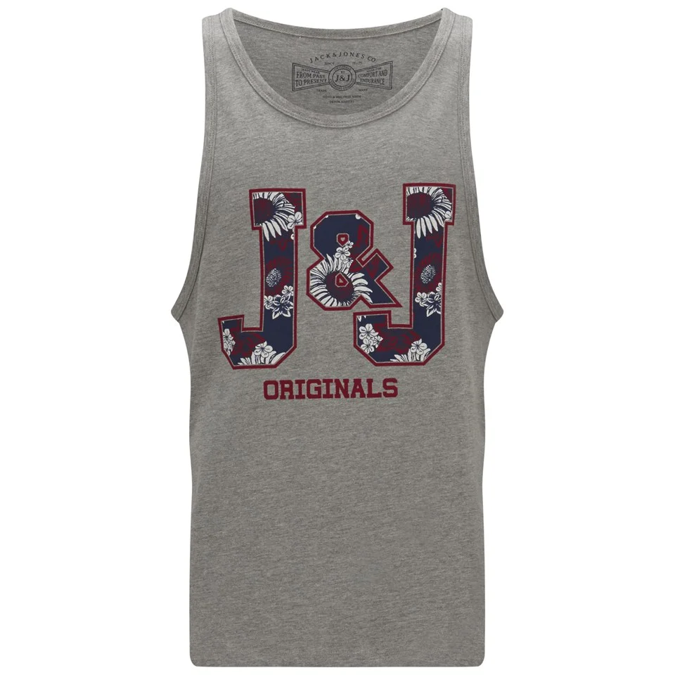 Jack & Jones Originals Men's JJ Branded Pre Tank Top - Grey Marl - S - Grey Image 1