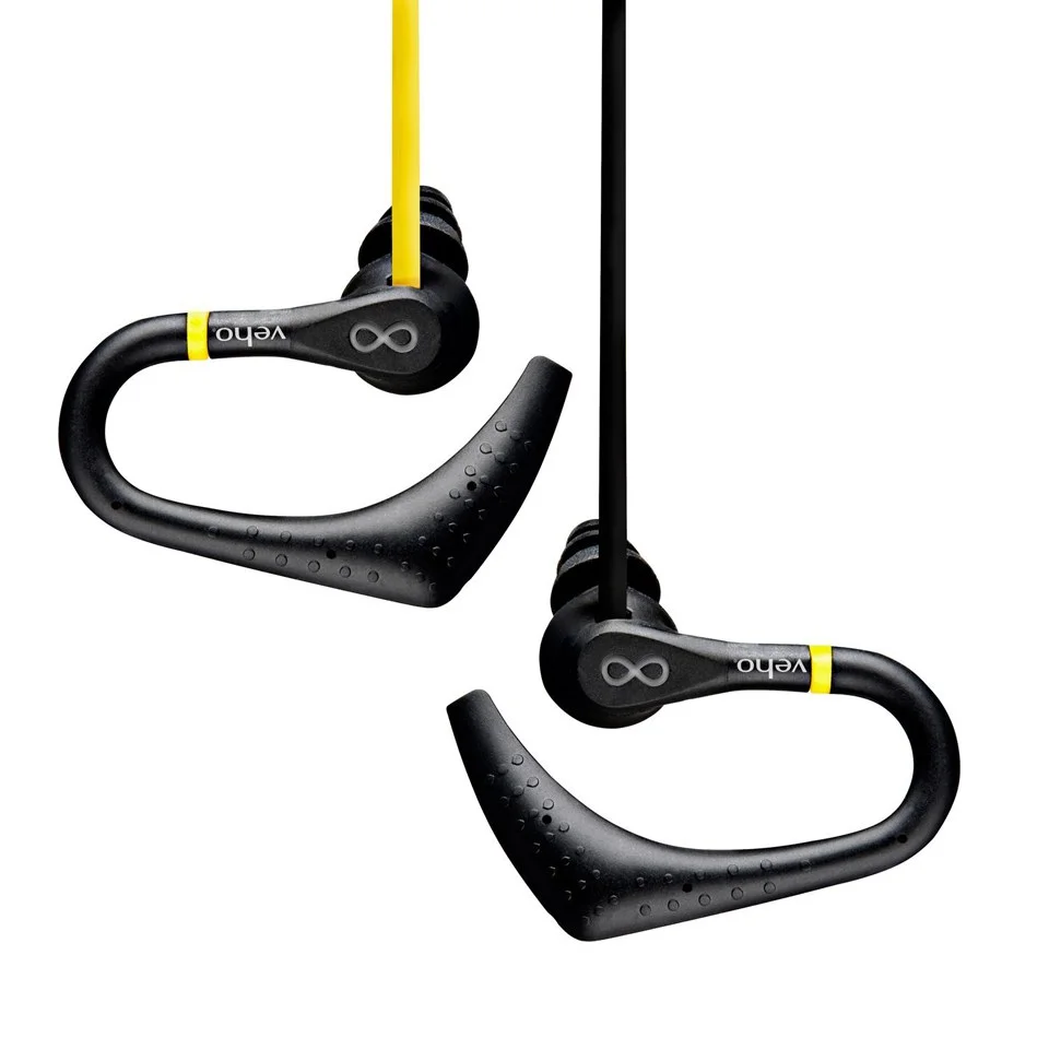 Veho Water Resistant Sports Earphones - Yellow/Black Image 1