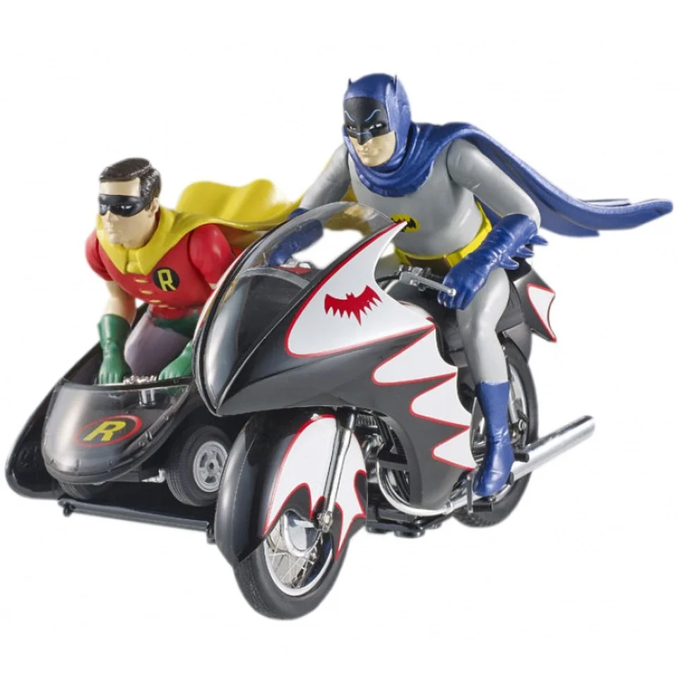 Hot Wheels Elite DC Comics Batman 1966 Batcycle 1:12 Scale Figure Set Image 1