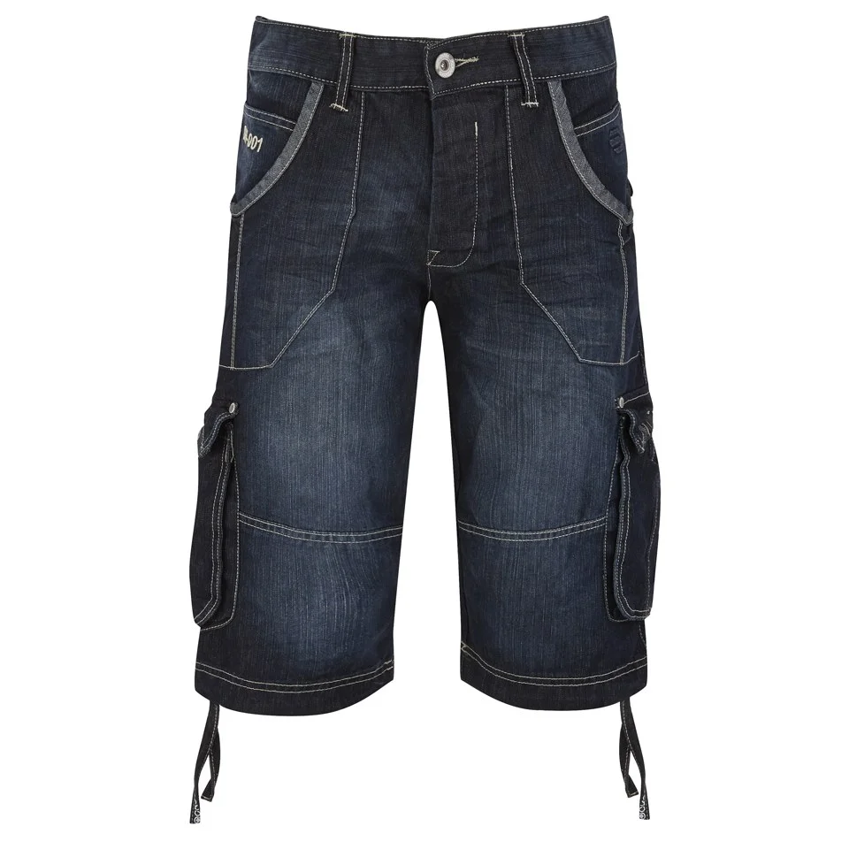 Crosshatch Men's Kanaster Denim Shorts - Tint Wash - W30 - Blue Image 1