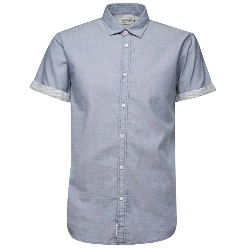 Jack & Jones Men's Originals Box Short Sleeve Shirt - Bering Sea - S - Blue Image 1