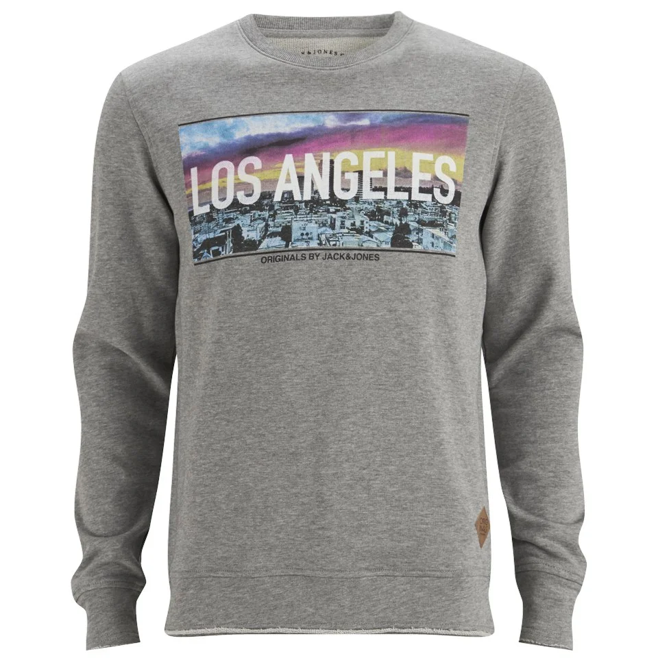 Jack & Jones Men's Originals Mike Crew Neck Sweatshirt - Grey - S - Grey Image 1