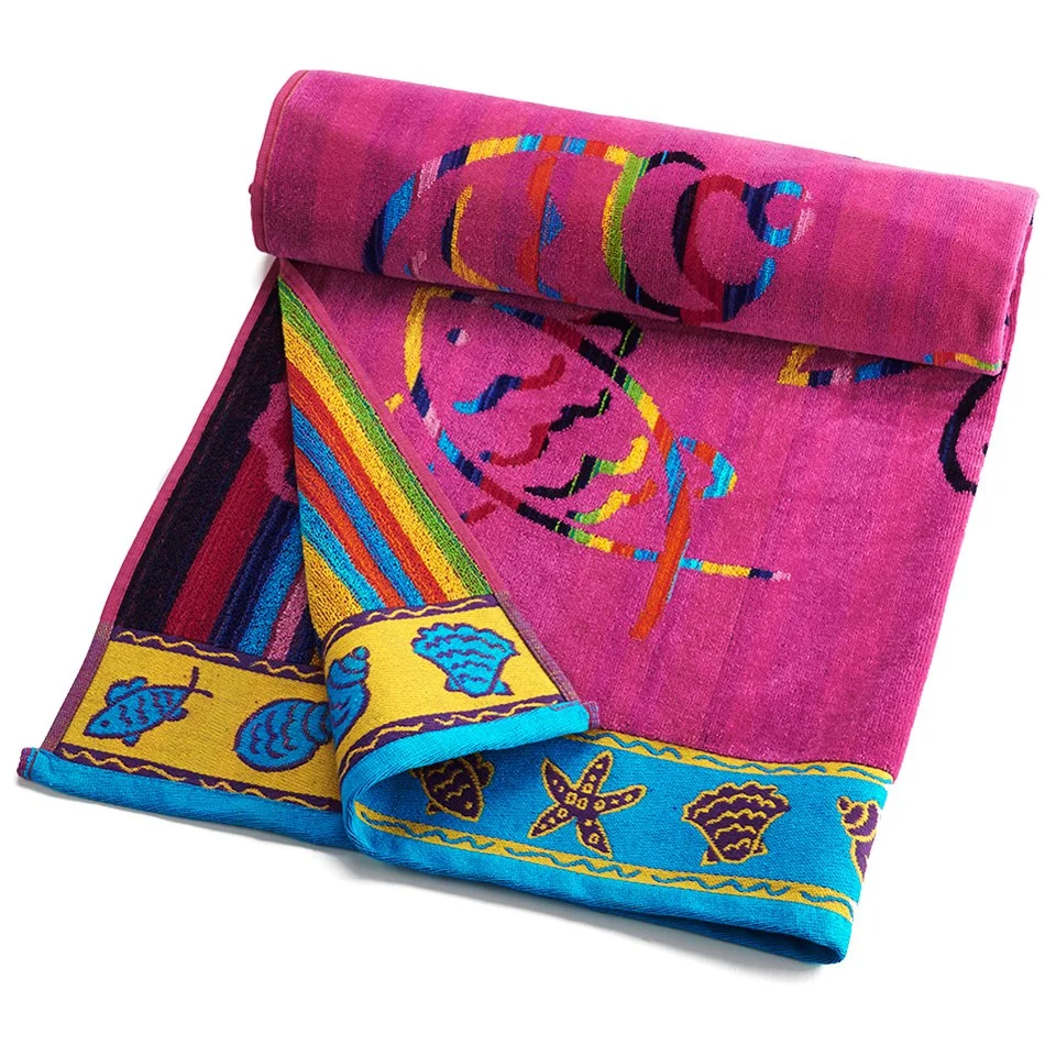 Multi Shells Velour Beach Towel - 90cm x 170cm Image 1