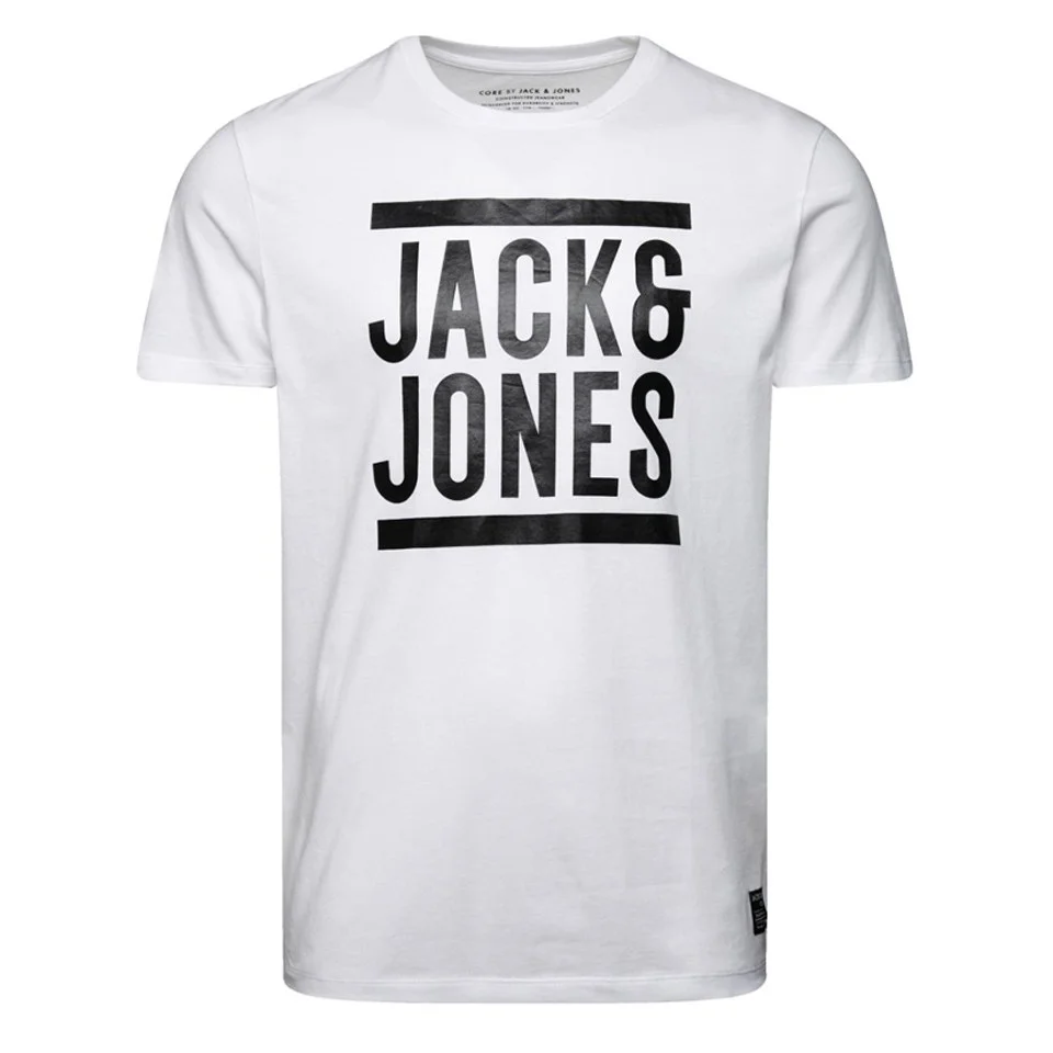 Jack & Jones Men's Core Fly T-Shirt - White and Black - S - White Image 1