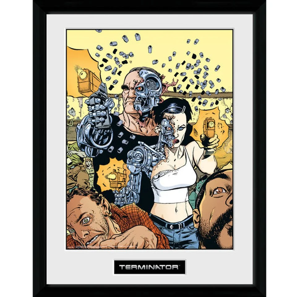 Terminator 2 Comic 3 - 16 Inch x 12 Inch Framed Photographic Image 1