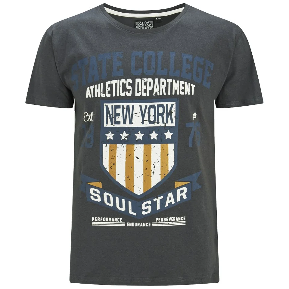 Soul Star Men's Falgone T-Shirt - Charcoal - S - Grey Image 1