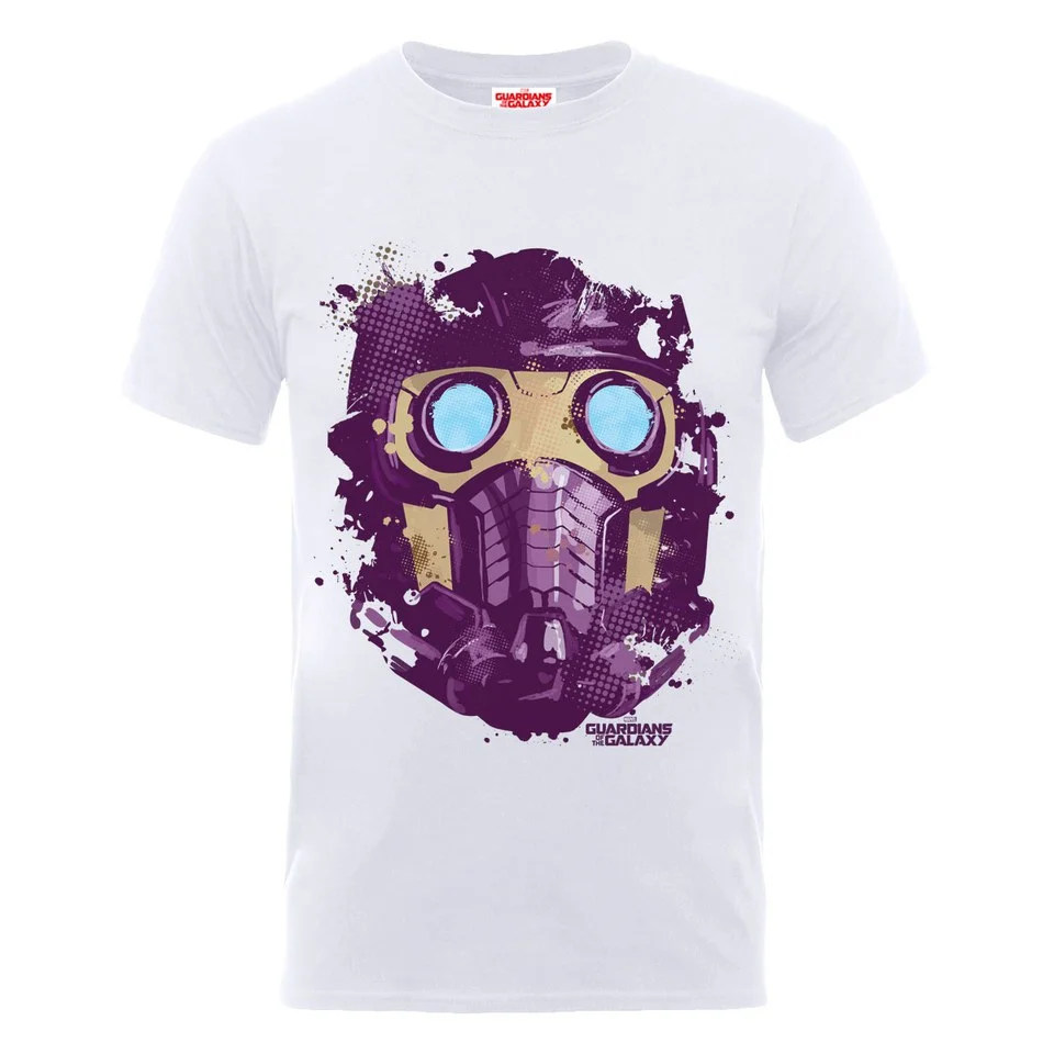 Marvel Guardians of the Galaxy Men's Star-Lord Mask T-Shirt - White - S - White Image 1