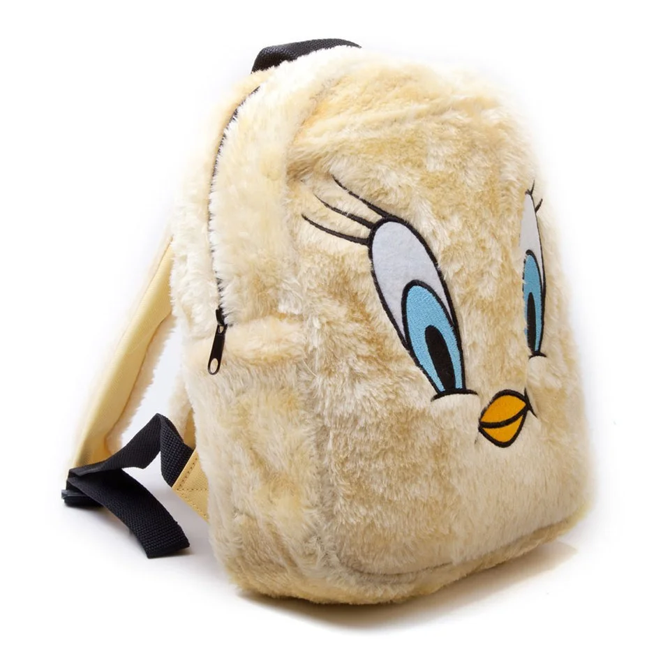 Looney Tunes Furry Tellow Tweety Bird Big Face Mini Backpack Image 1