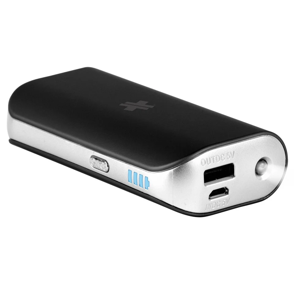 Swiss Mobility Universal Power Pack 4000mAh Battery Pack for iOS, Android & USB Devices (Inc Flash Light) -Black Image 1