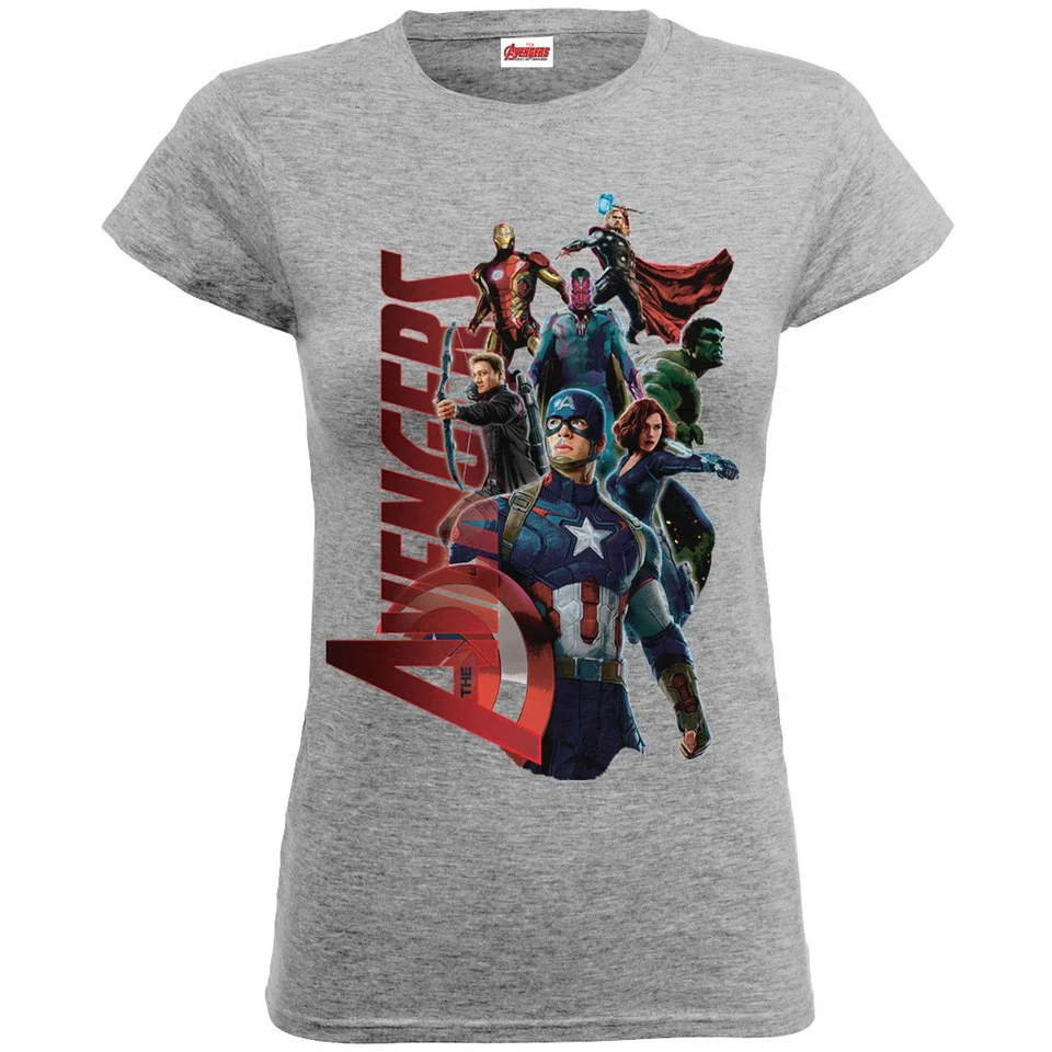 Marvel Women's Avengers Age of Ultron Team Avengers T-Shirt - Heather Grey - S - Grey Image 1