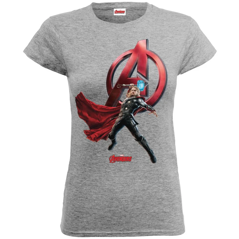 Marvel Women's Avengers Age of Ultron Thor T-Shirt - Heather Grey - S - Grey Image 1
