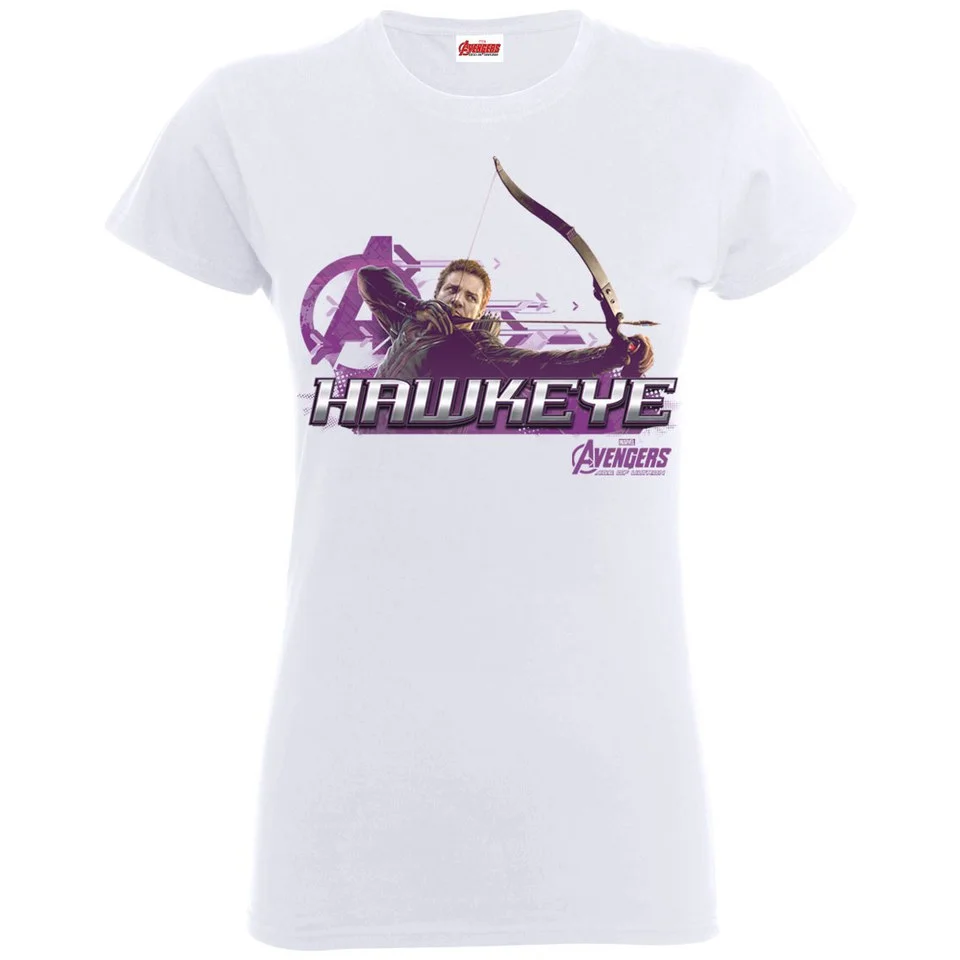 Marvel Women's Avengers Age of Ultron Hawkeye Logo T-Shirt - White - S - White Image 1