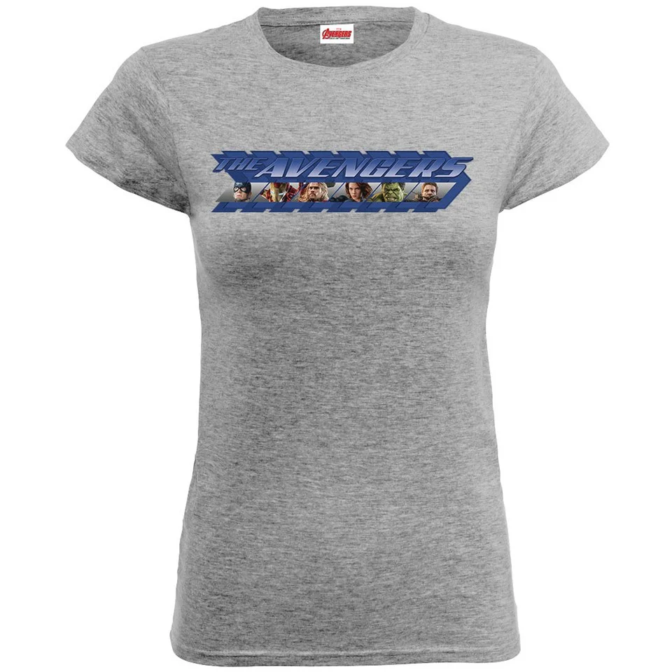 Marvel Women's Avengers Age of Ultron Classic Logo Blue T-Shirt - Heather Grey - S - Grey Image 1