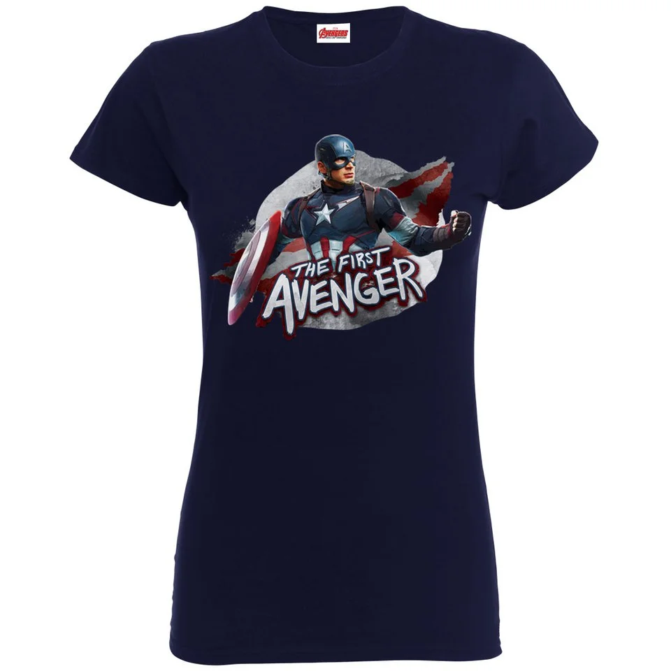Marvel Women's Avengers Age of Ultron Captain America The First Avenger T-Shirt - Navy - S - Navy Image 1