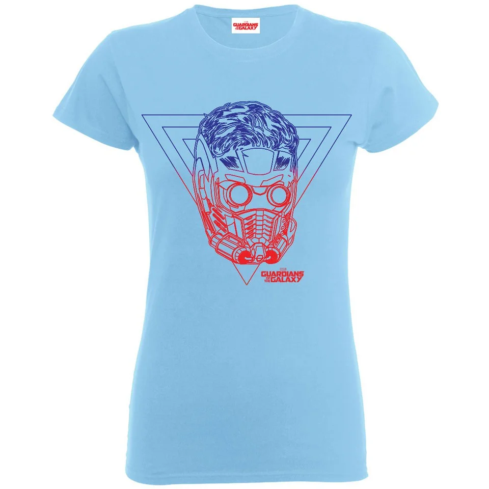 Marvel Women's Guardians of the Galaxy Star-Lord Colour Sketch T-Shirt - Sky - S - Blue Image 1
