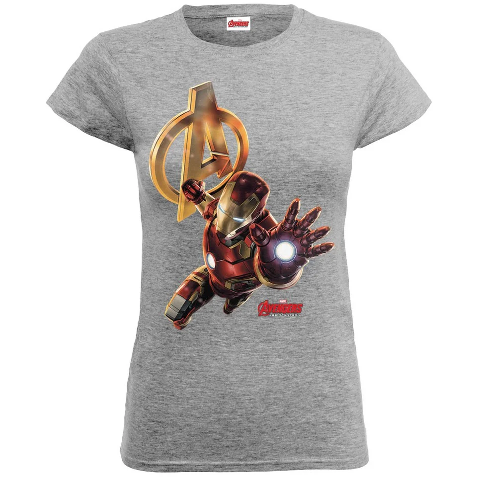 Marvel Women's Avengers Age of Ultron Iron Man T-Shirt - Heather Grey - S - Grey Image 1