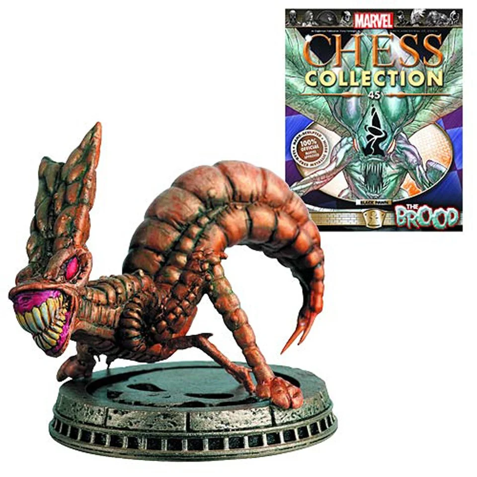 Marvel The Brood Black Pawn Chess Piece with Collector Magazine Image 1