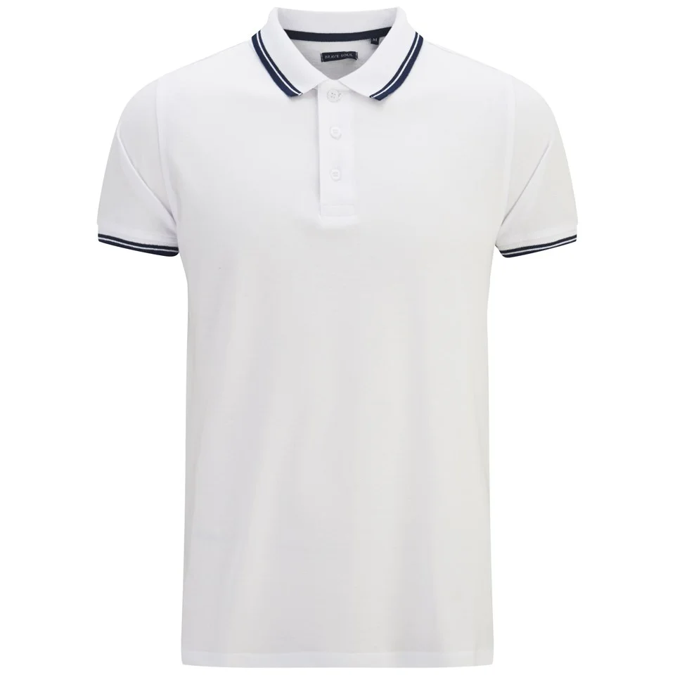Brave Soul Men's Heroc Polo Shirt - Optic White - M - White Image 1