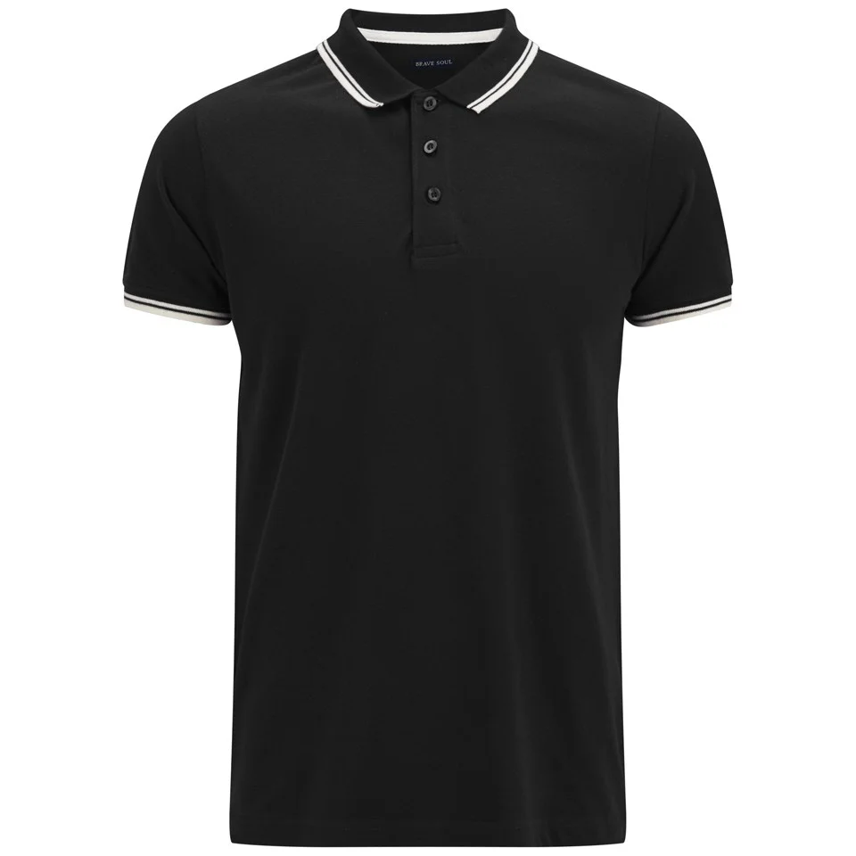 Brave Soul Men's Heroc Polo Shirt - Black - M - Black Image 1