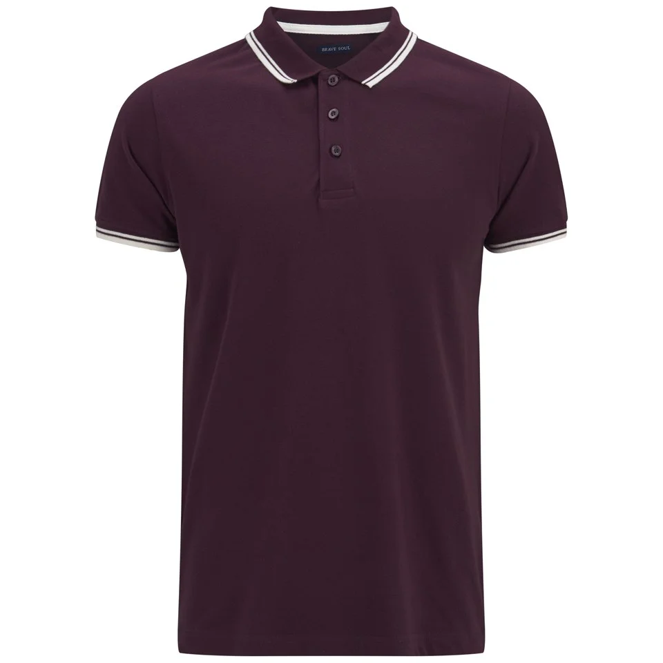 Brave Soul Men's Heroc Polo Shirt - Plum - M - Purple Image 1