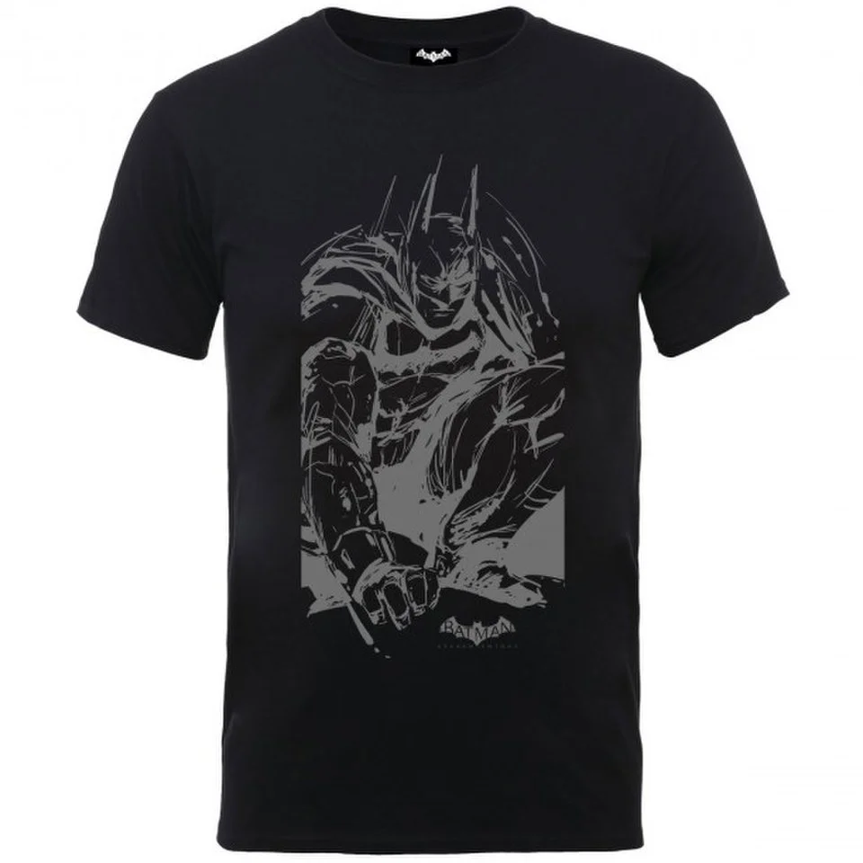 DC Comics Men's Batman Arkham Knight Sketch T-Shirt - Black - S Image 1