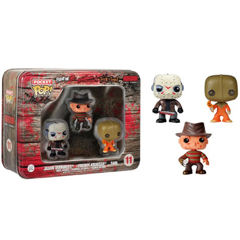 Horror Freddy, Jason, Sam Pocket Mini Pop! Vinyl Figure 3 Pack Tin Image 1