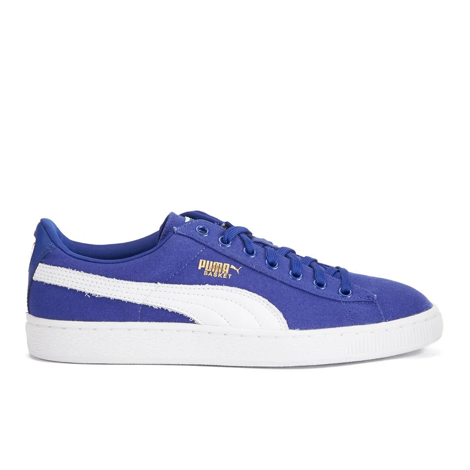 Puma Men's Basket Classic Canvas Trainers - Blue - UK 7 - Blue Image 1