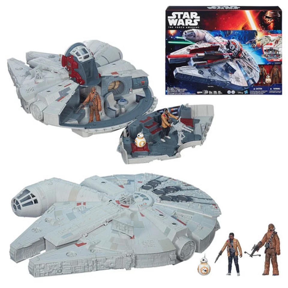 Star Wars The Force Awakens Millennium Falcon With Figures 4 Inch Vehicle Image 1