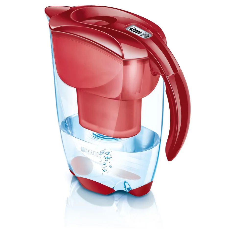 BRITA Elemaris Meter Cool Water Filter Jug - Cool Red (2.4L) Image 1