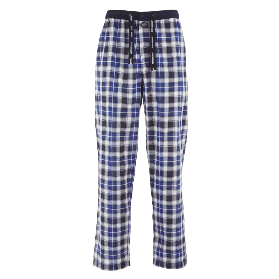 Tokyo Laundry Men's Richmond Check Lounge Pants - Olympian Blue - S - Blue Image 1