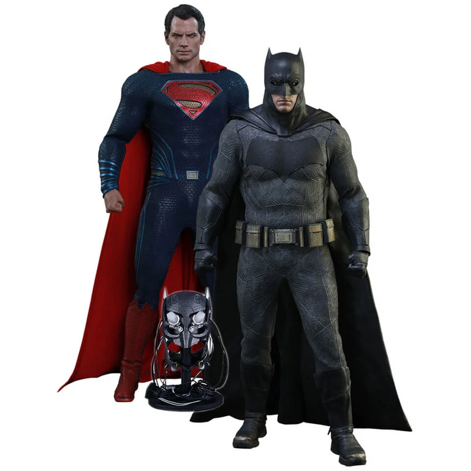 Hot Toys Batman v Superman Dawn of Justice Batman And Superman Exclusive Set 12 inch Statues Image 1