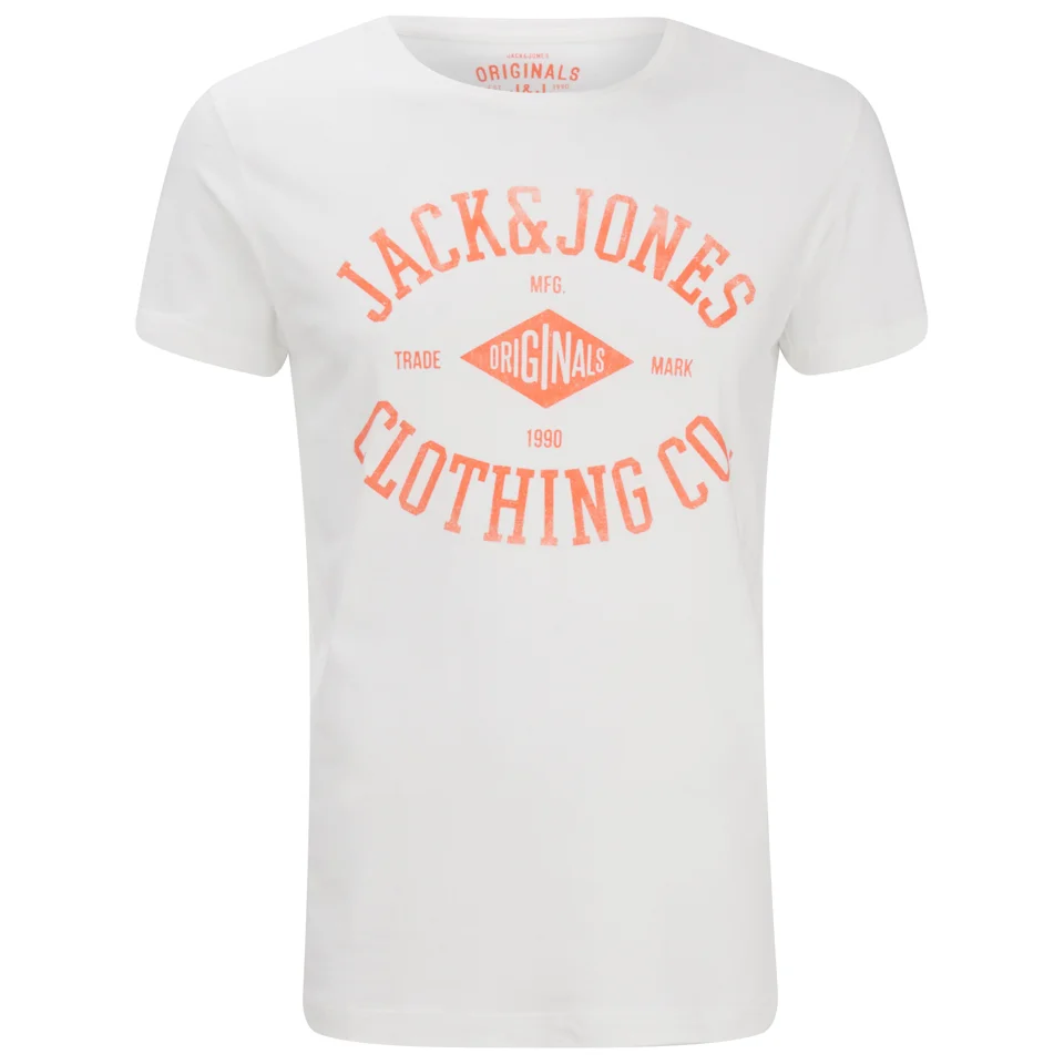 Jack & Jones Men's Originals Diamond T-Shirt - Cloud Dancer - S - White Image 1