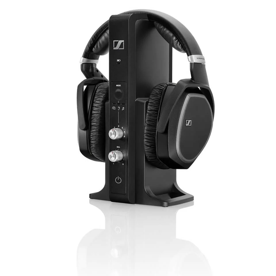 Sennheiser RS 195 Surround Sound Wireless Headphones with Multi-Purpose Transmitter - Black Image 1