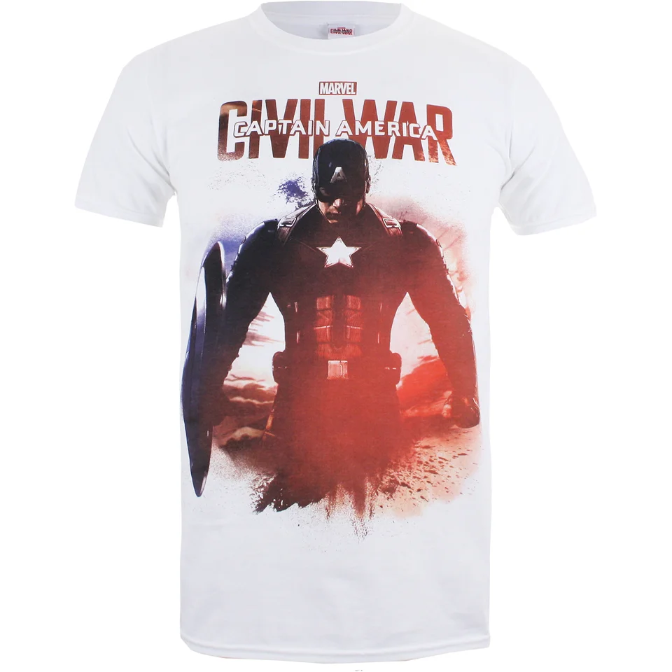 Marvel Men's Captain America Civil War Stance T-Shirt - White - S - White Image 1