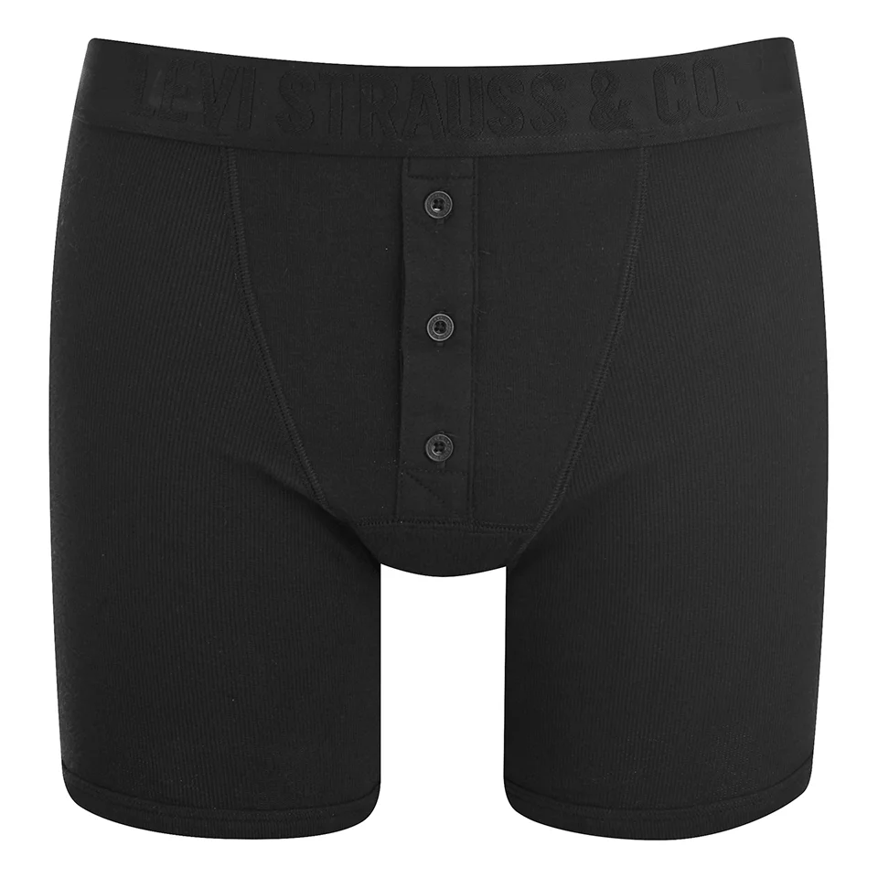 Levi's Men's Long Button Boxers - Black - S Image 1