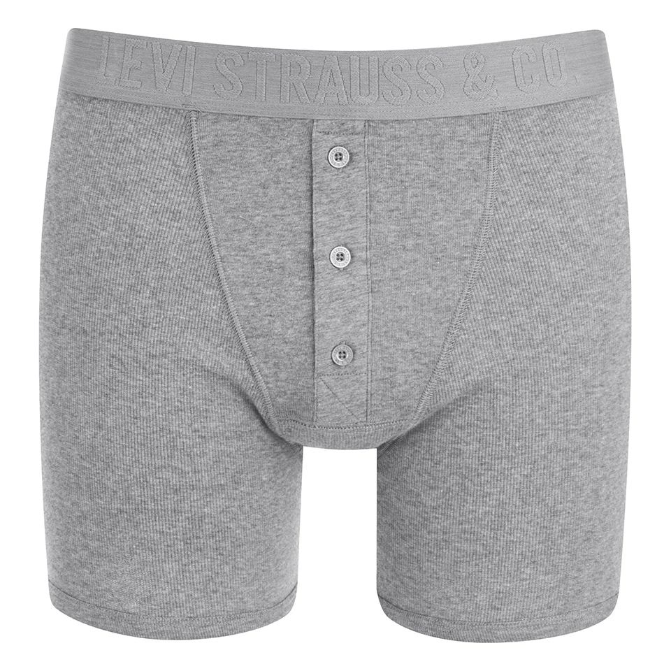 Levi's Men's Long Button Boxers - Grey - S - Grey Image 1