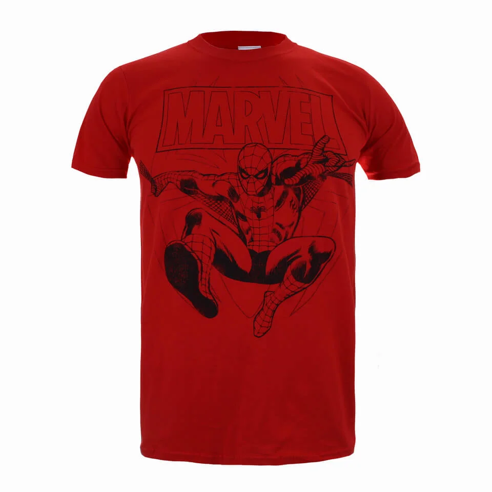 Marvel Spiderman Lines Men's T-Shirt - Red - S - Red Image 1